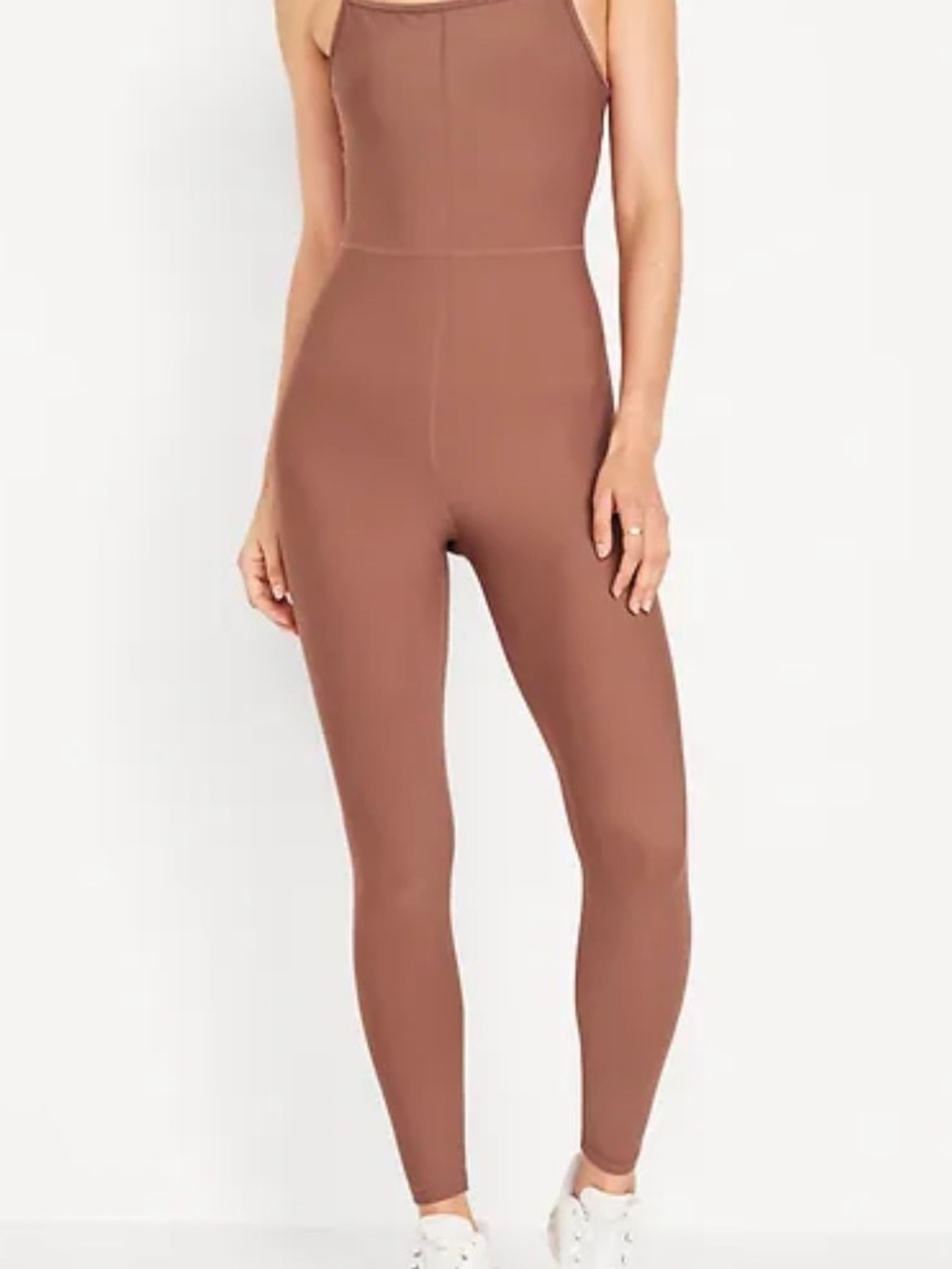 High-Waist Seamless Jumpsuit Leggings in Brown active power sport size M